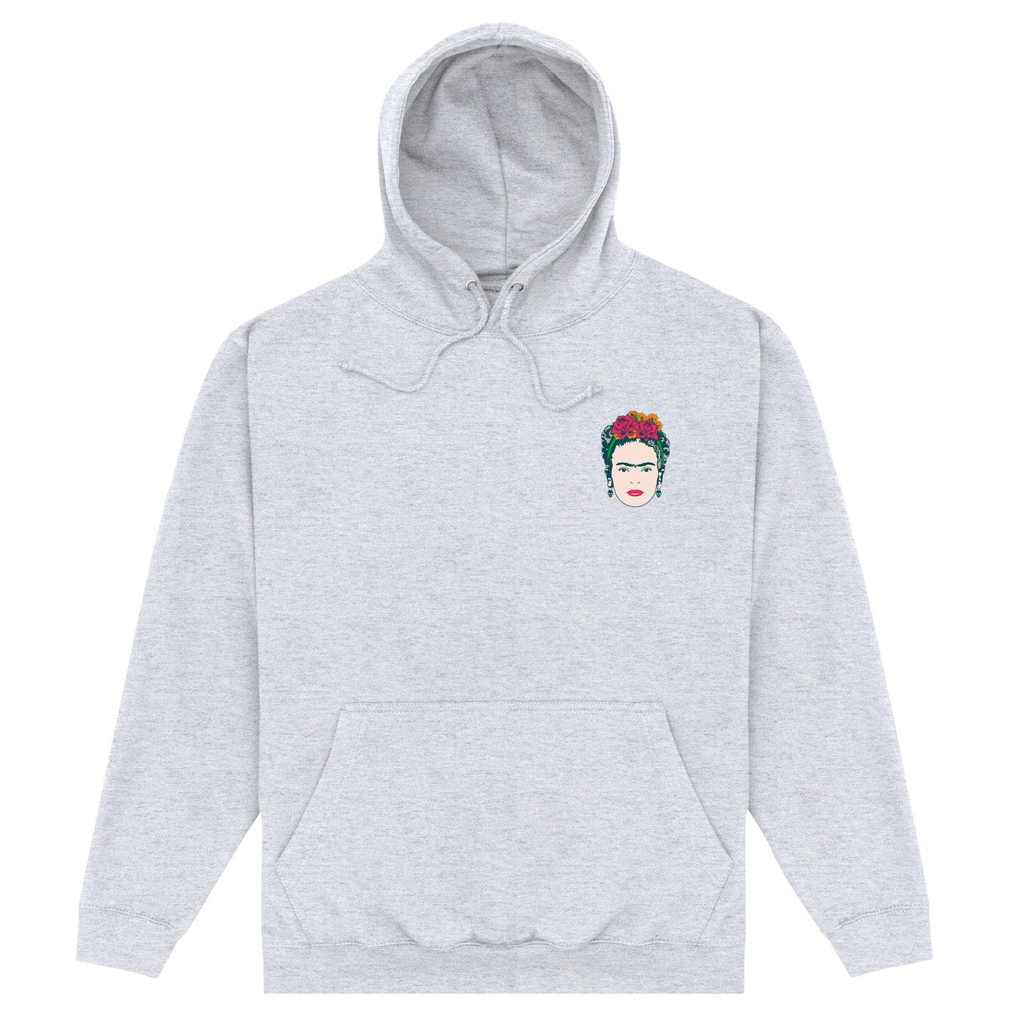 Frida Kahlo Small Illustration Heather Grey Hoodie