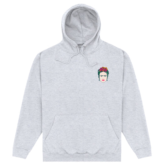 Frida Kahlo Small Illustration Heather Grey Hoodie