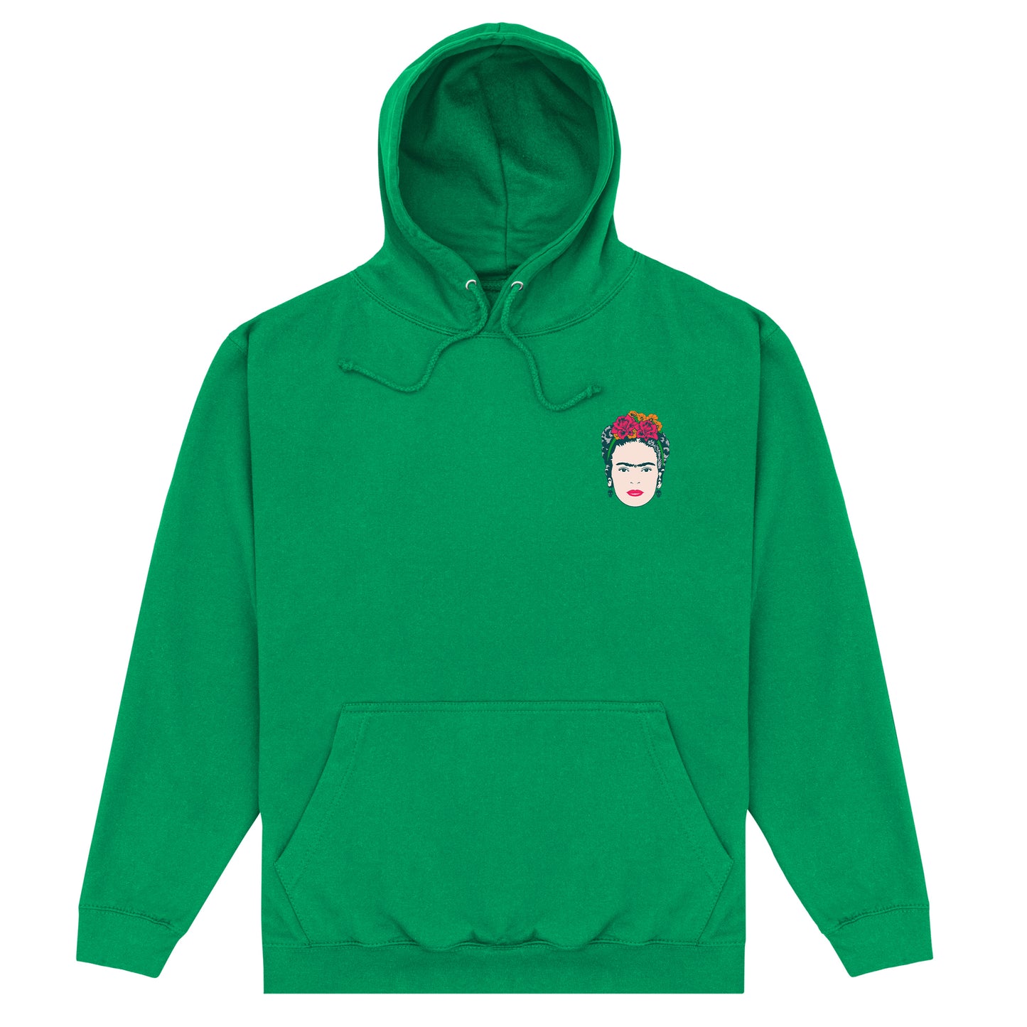 Frida Kahlo Small Illustration Kelly Green Hoodie