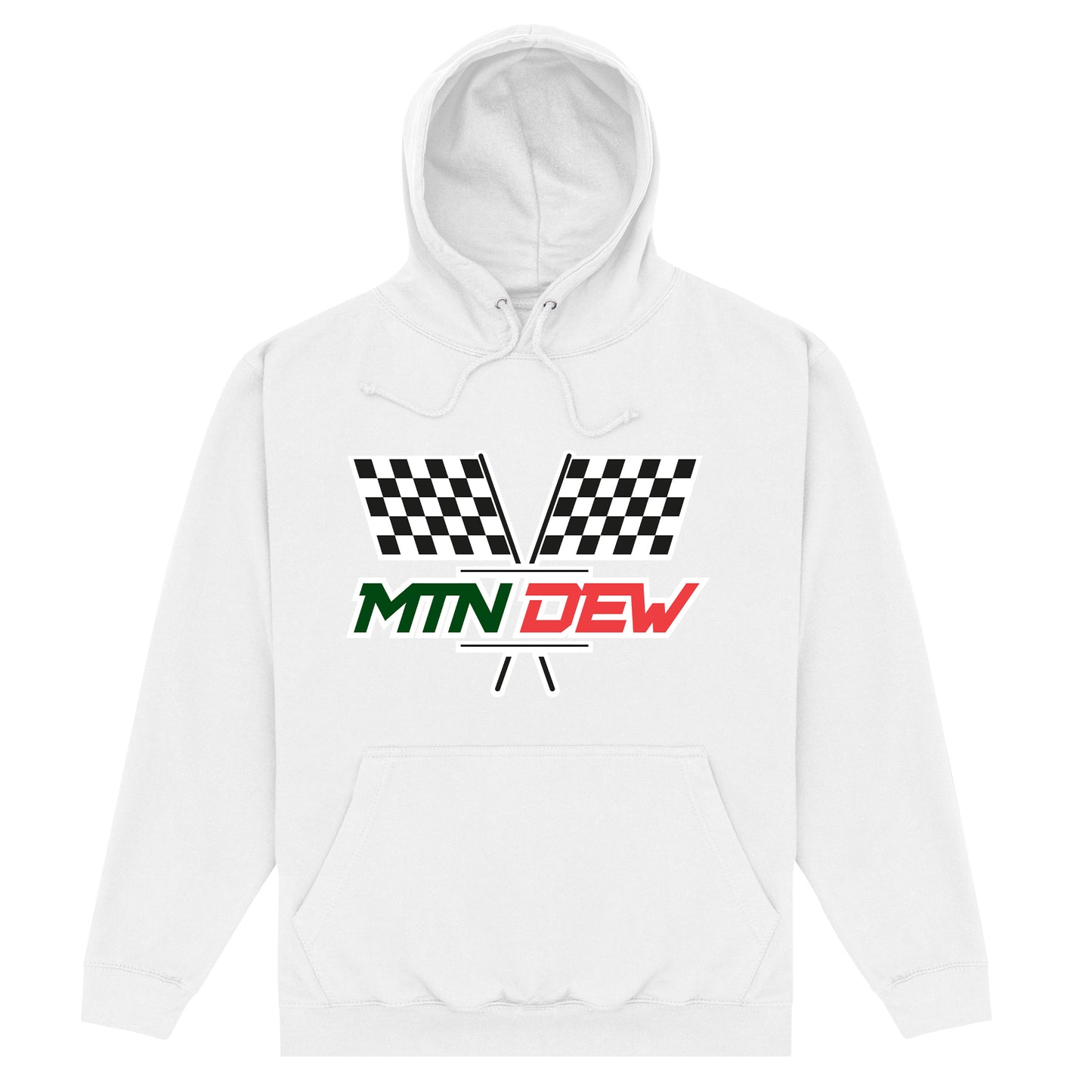 Mountain Dew Racing Flags White Hoodie