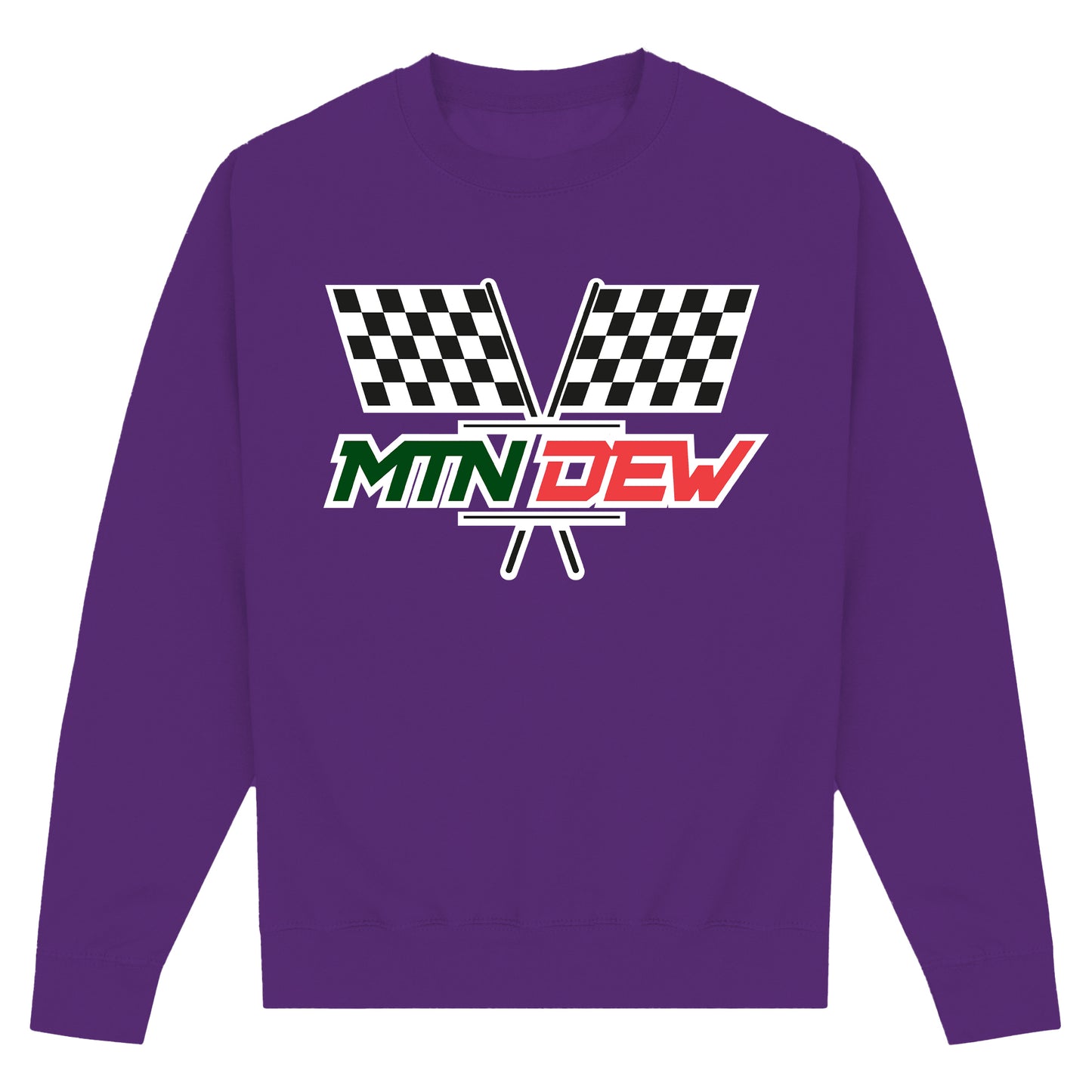 Mountain Dew Racing Flags Purple Sweatshirt