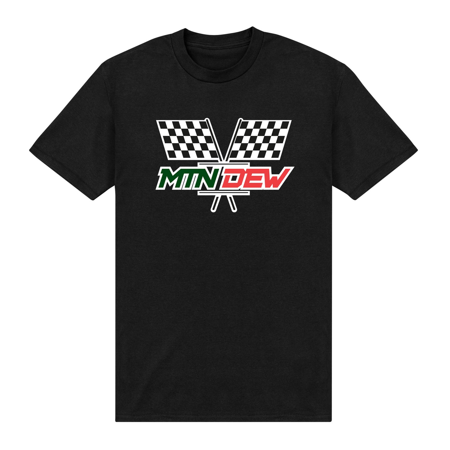 Mountain Dew Racing Flags Black T-Shirt