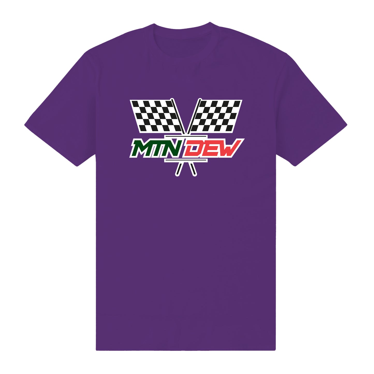 Mountain Dew Racing Flags Purple T-Shirt