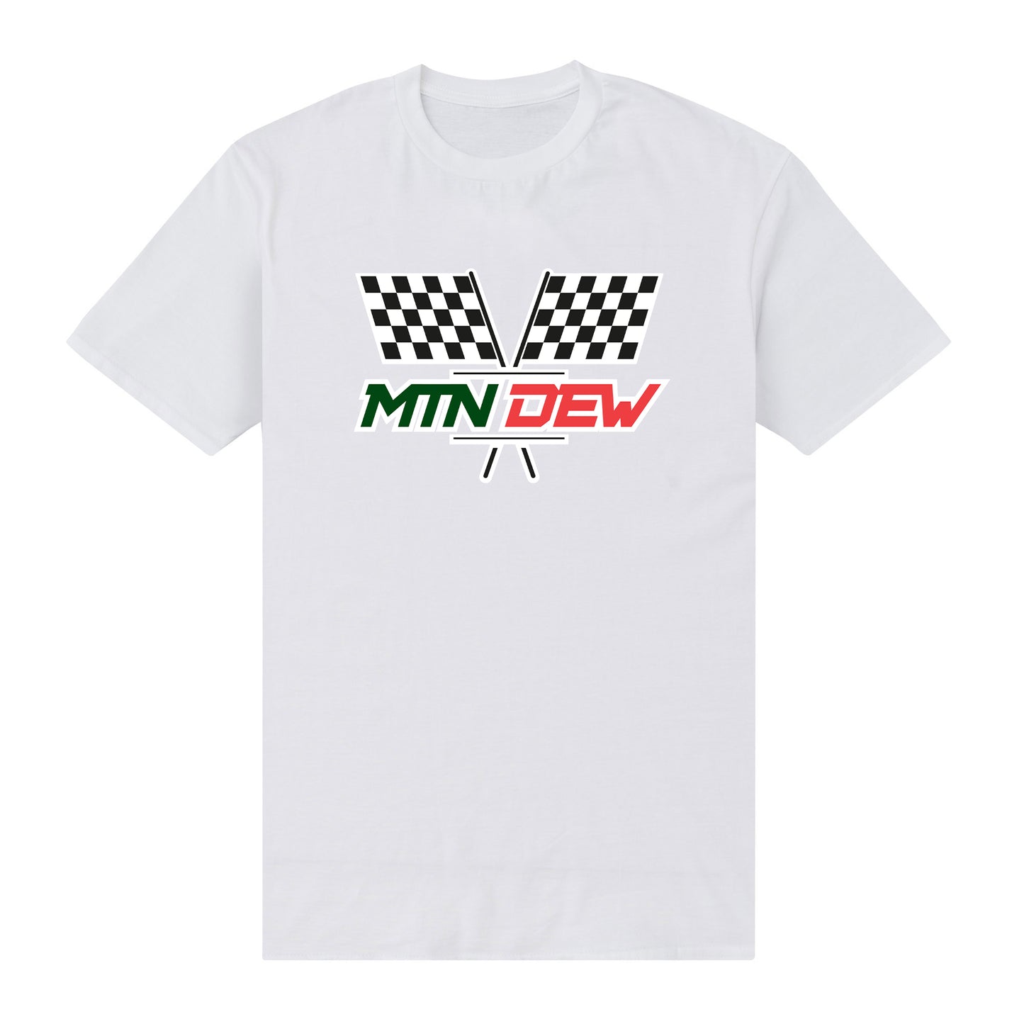 Mountain Dew Racing Flags White T-Shirt