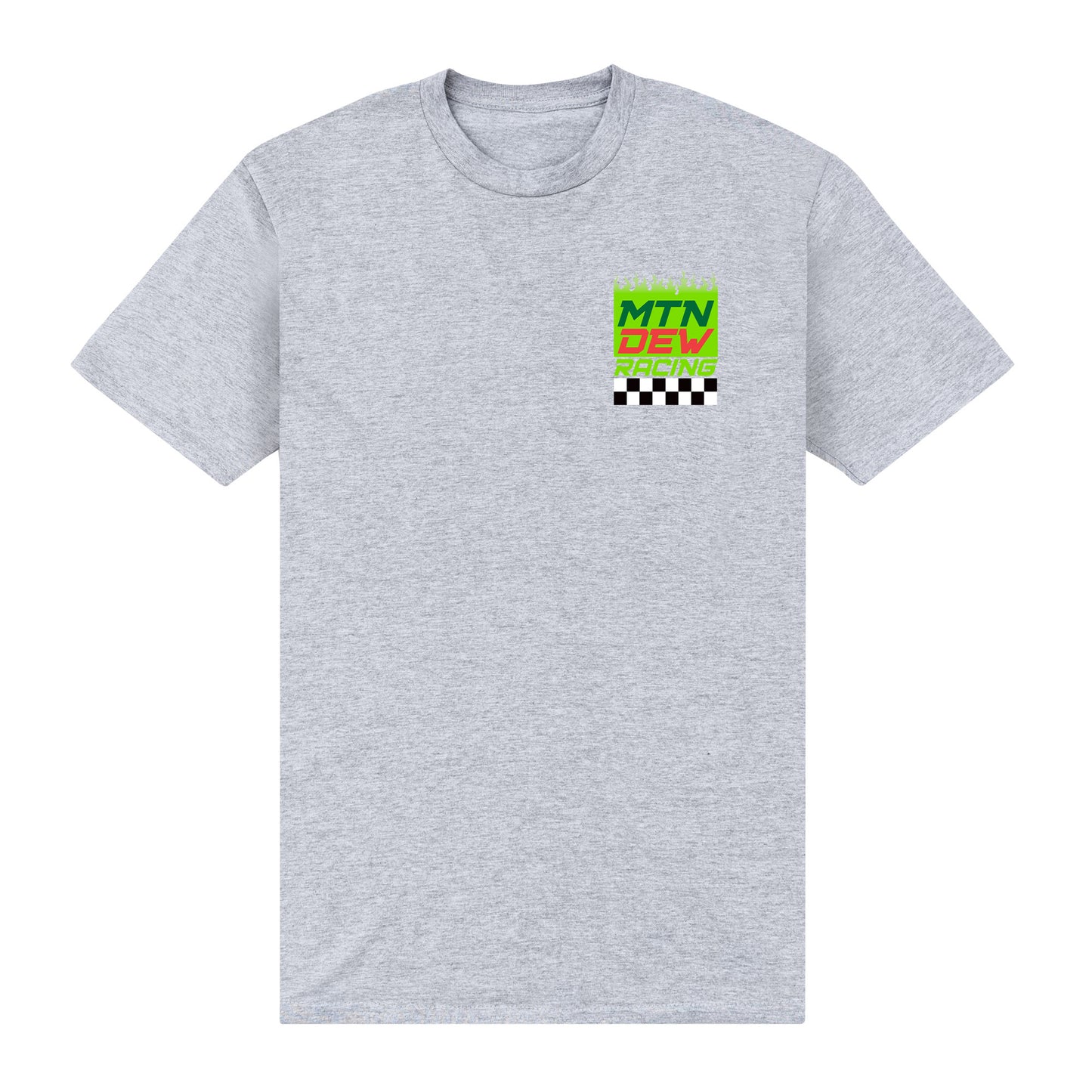 Mountain Dew Check Chest Heather Grey T-Shirt