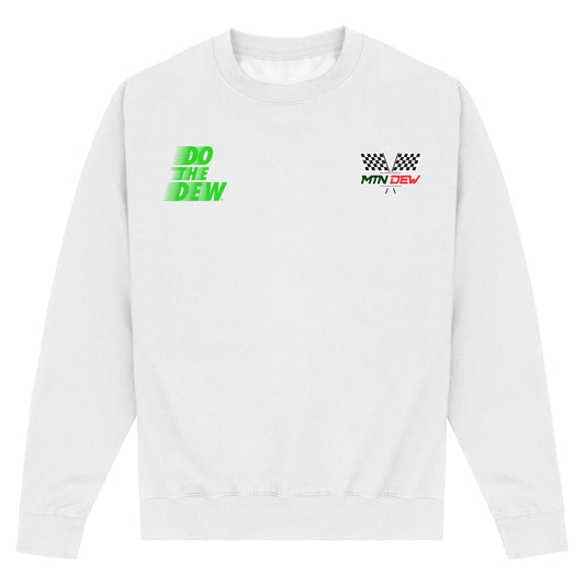 Mountain Dew Racing Slogan White Sweatshirt