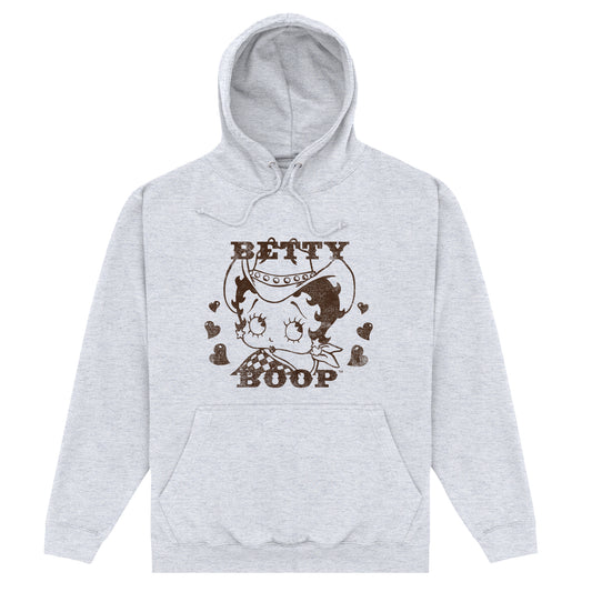 Betty Boop Cowgirl Heather Grey Hoodie