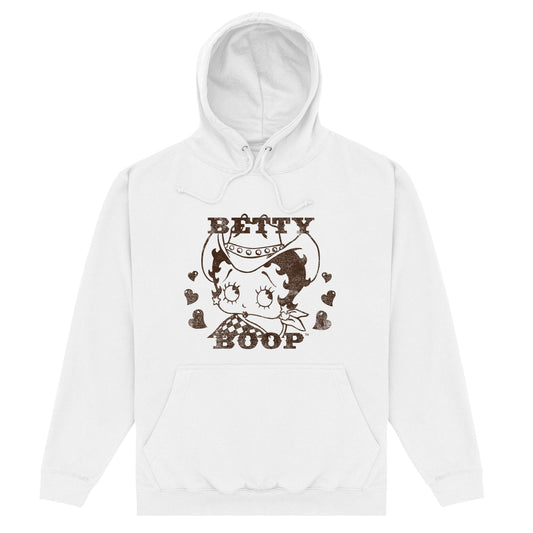 Betty Boop Cowgirl White Hoodie