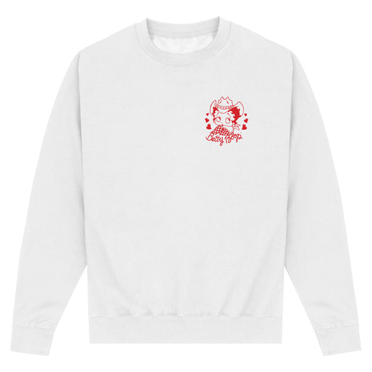 Betty Boop Country Girl White Sweatshirt