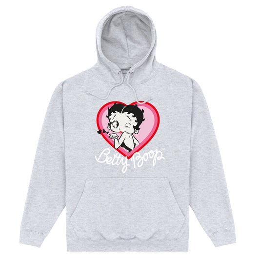 Betty Boop 'Blow A Kiss' Heather Grey Hoodie