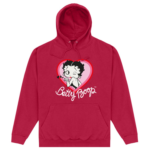 Betty Boop 'Blow A Kiss' Red Hot Chilli Hoodie