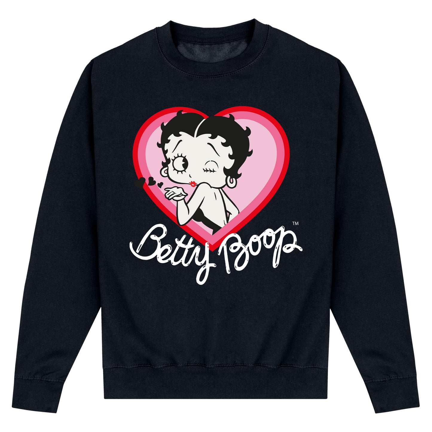 Betty Boop 'Blow A Kiss' Black Sweatshirt