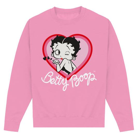 Betty Boop 'Blow A Kiss' Pink Sweatshirt