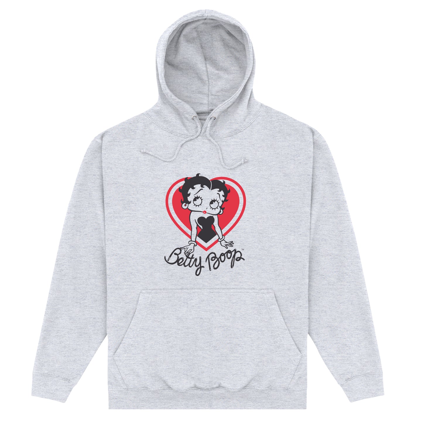 Betty Boop Heart Heather Grey Hoodie