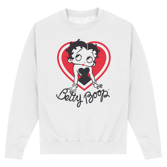 Betty Boop Heart White Sweatshirt