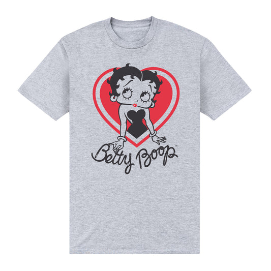 Betty Boop Heart Heather Grey T-Shirt