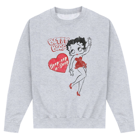 Betty Boop Oop-A-Doop Heather Grey Sweatshirt