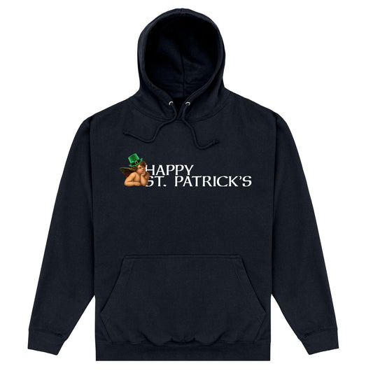 Happy St.Patrick's Day Cherub Black Hoodie