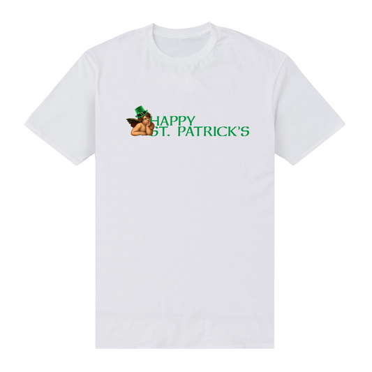 Happy St.Patrick's Day Cherub White T-Shirt