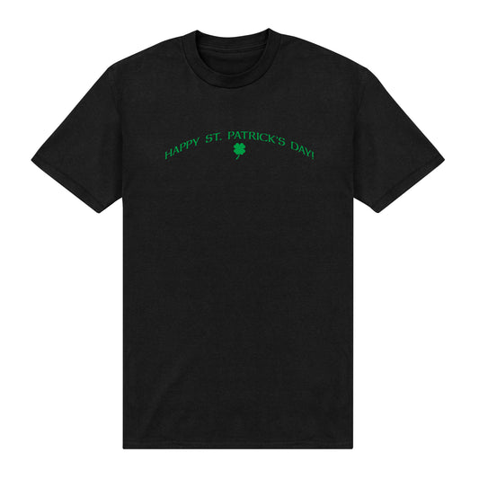 Happy St.Patrick's Day Clover Black T-Shirt