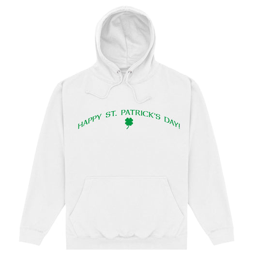 Happy St.Patrick's Day Clover White Hoodie