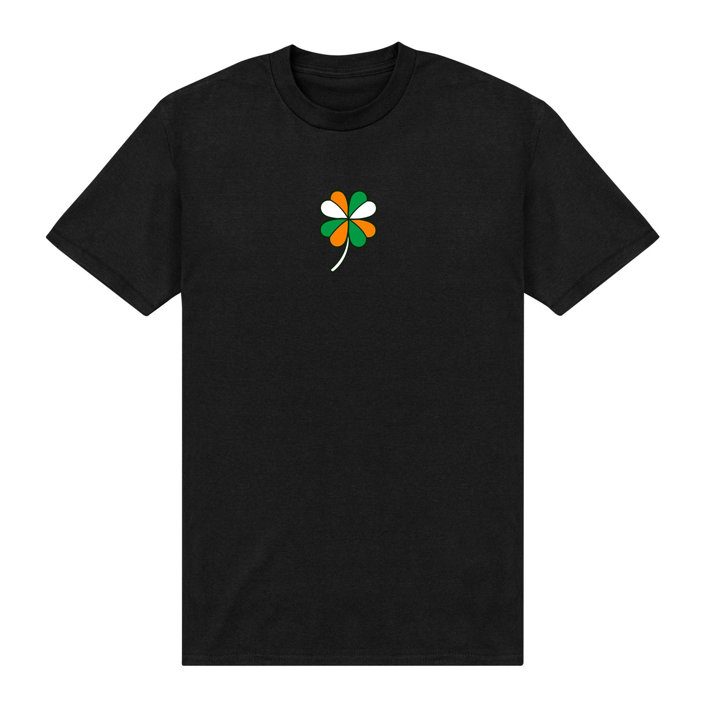 Irish Flag Clover Black T-Shirt