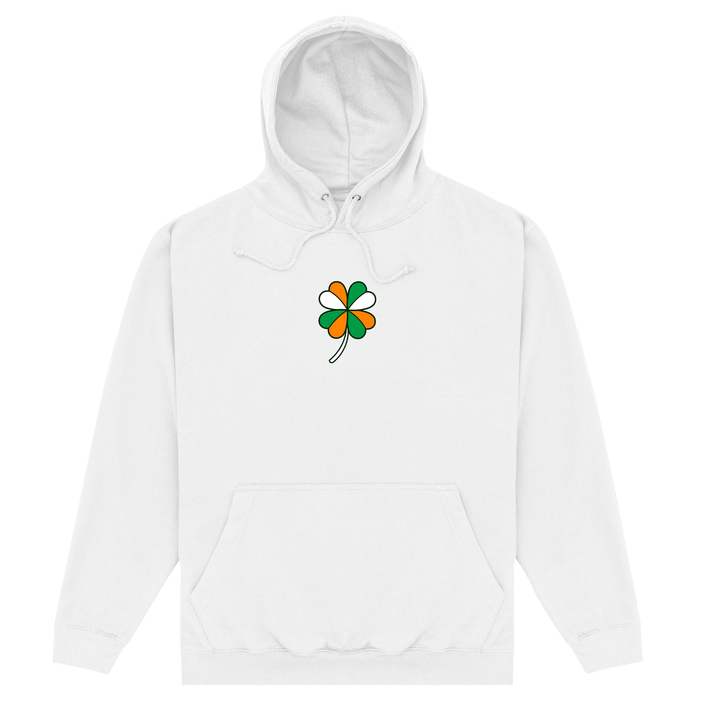 Irish Flag Clover White Hoodie