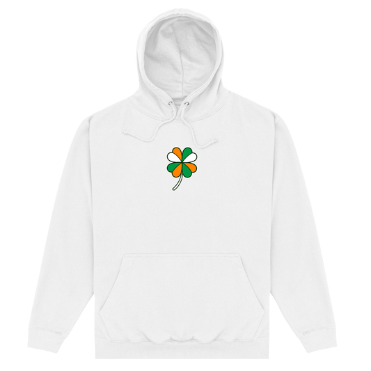 Irish Flag Clover White Hoodie