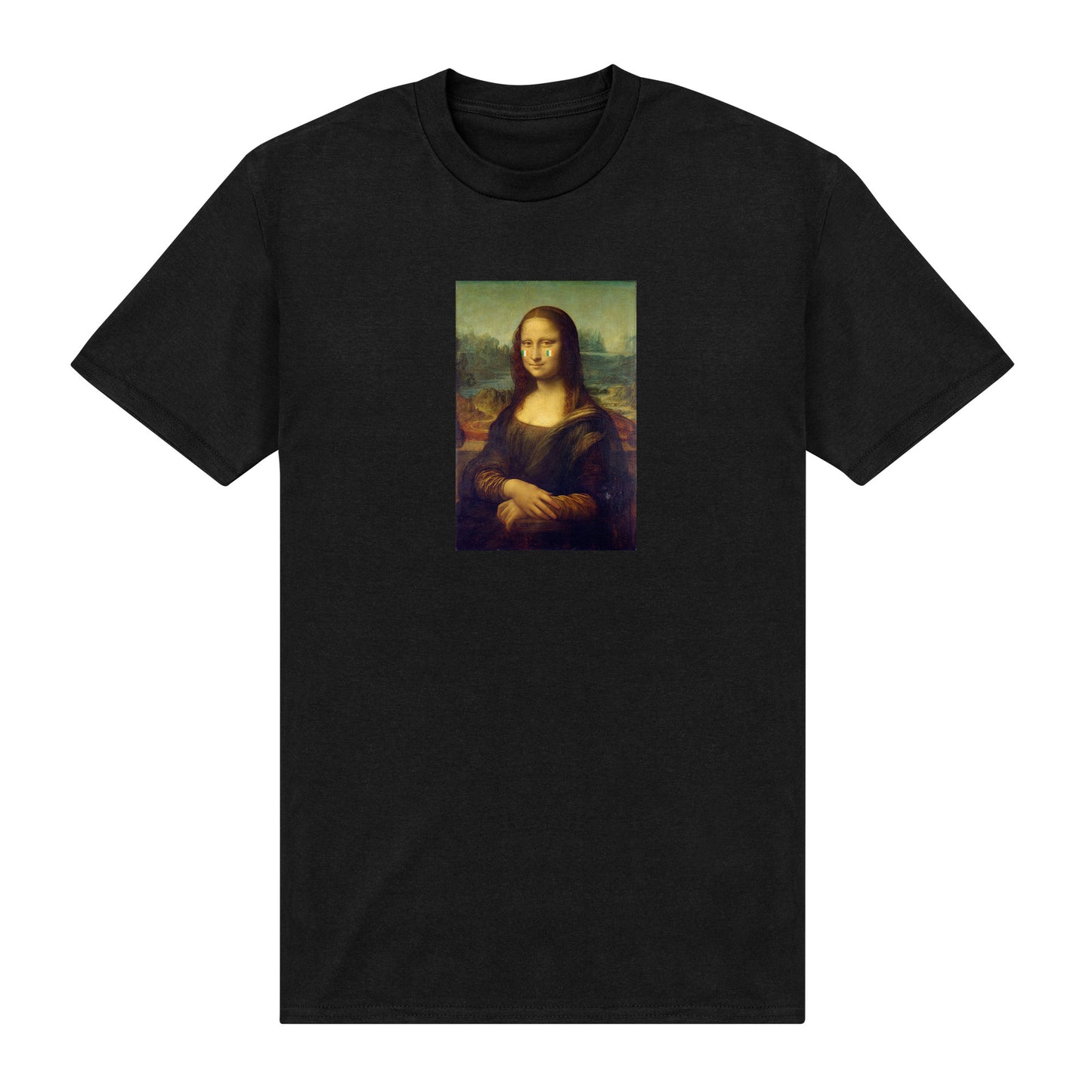 Mona Lisa St.Patrick's Day Black T-Shirt