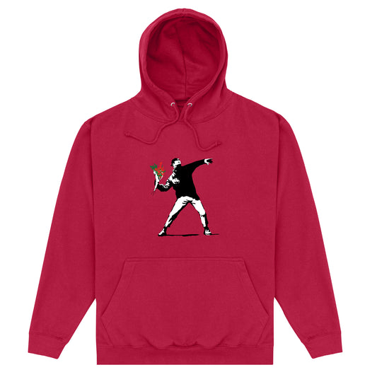 Banksy Love Is In The Air Red Hot Chilli Hoodie