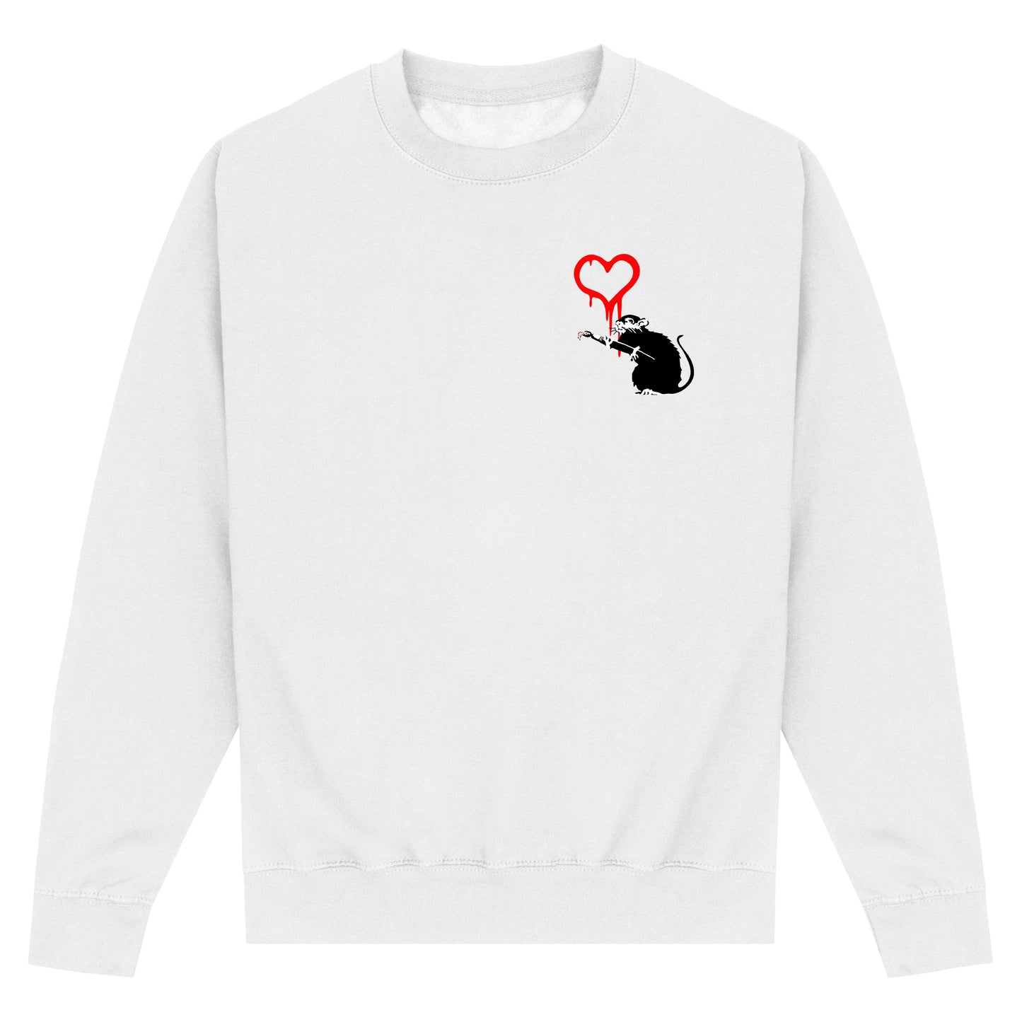 Banksy Love Rat White Sweatshirt