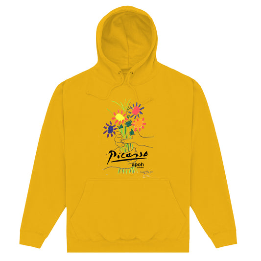 Picasso Flowers of Peace Gold Hoodie