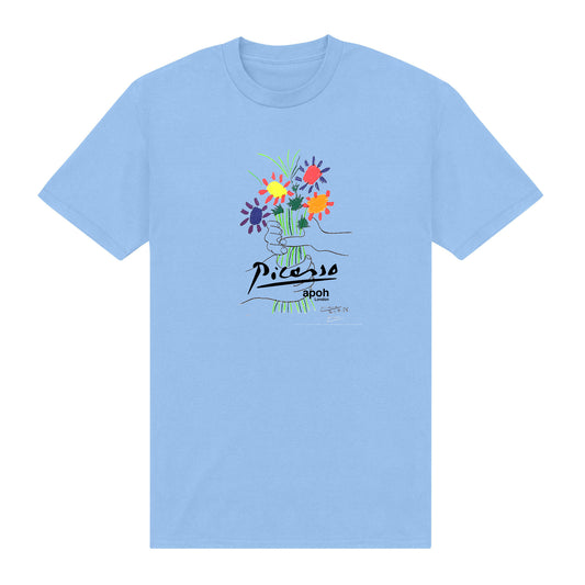 Picasso Flowers of Peace Light Blue T-shirt