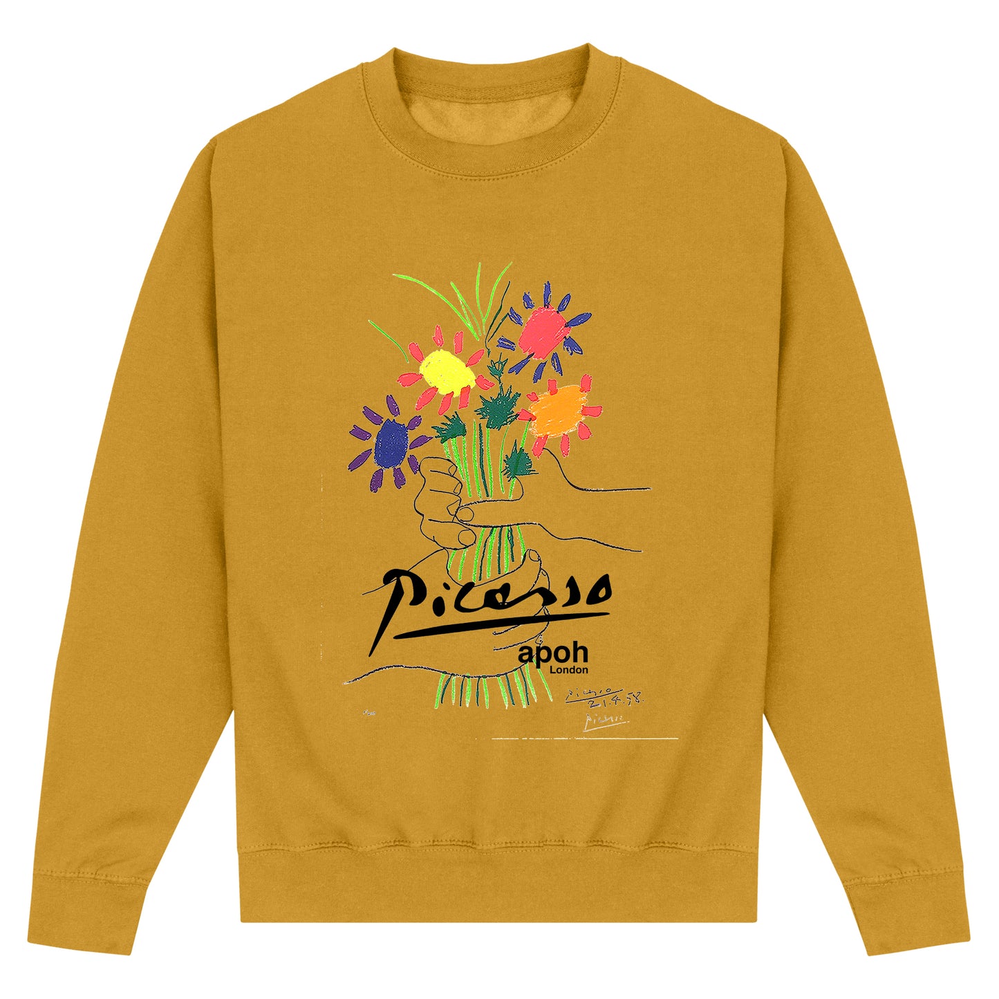 Picasso Flowers of Peace Mustard Sweatshirt