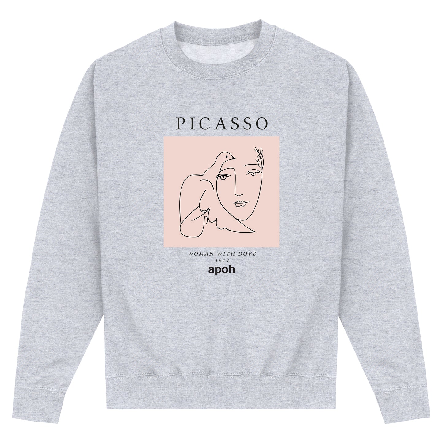 Picasso Woman with Dove Heather Grey Sweatshirt