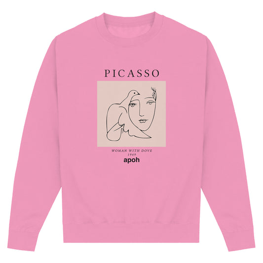 Picasso Woman with Dove Pink Sweatshirt