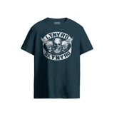 Lynyrd Skynyrd Biker Style Skull Denim Blue T-Shirts