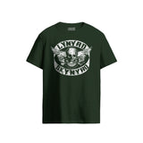Lynyrd Skynyrd Biker Style Skull Evergreen T-Shirts