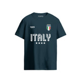 Italy Football Legends Vintage 4 Star Crest Denim Blue T-Shirt