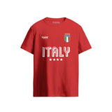 Italy Football Legends Vintage 4 Star Crest Red T-Shirt