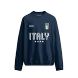 Italy Football Legends Vintage 4 Star Crest Navy Blue Sweatshirt
