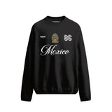 Mexico 1986 Vintage Football Heritage  Black Sweatshirt
