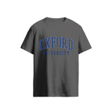 Oxford Dark Academia Varsity Slate Grey T-Shirt
