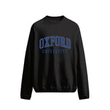 Oxford Dark Academia Varsity Black Sweatshirt