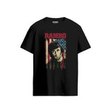 Rambo American Flag Vintage Portrait Black