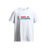 USA Chrome Flag Logo Graphic White T-Shirt