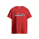 USA Chrome Flag Logo Graphic Red T-Shirt