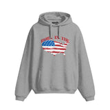 Born in the USA American Flag Graphic Light Heather Hoodie