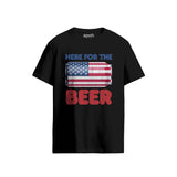 Here for the Beer USA Can Graphic Black T-Shirt