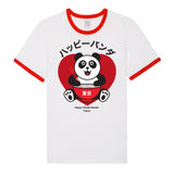 Torc Ramen Happy Panda Red and White Ringer T-Shirt